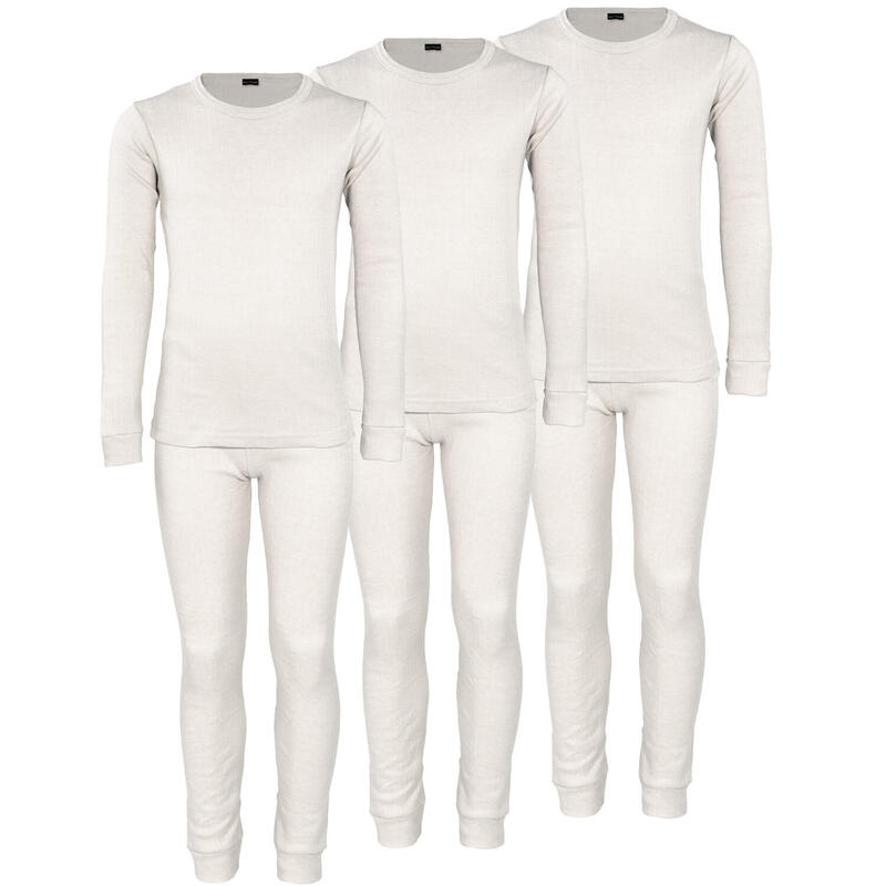 Thermounterwäsche Kinder 3er Set | Hemd + Hose | Creme