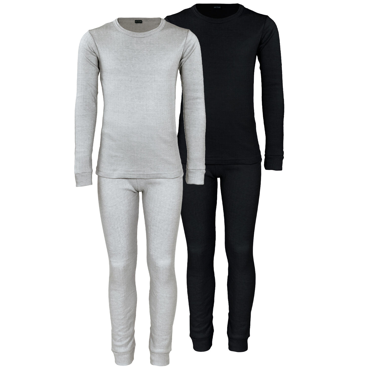 Conjunto de 2 calças térmicas crianças | camisa + calças | Cinzento/preto