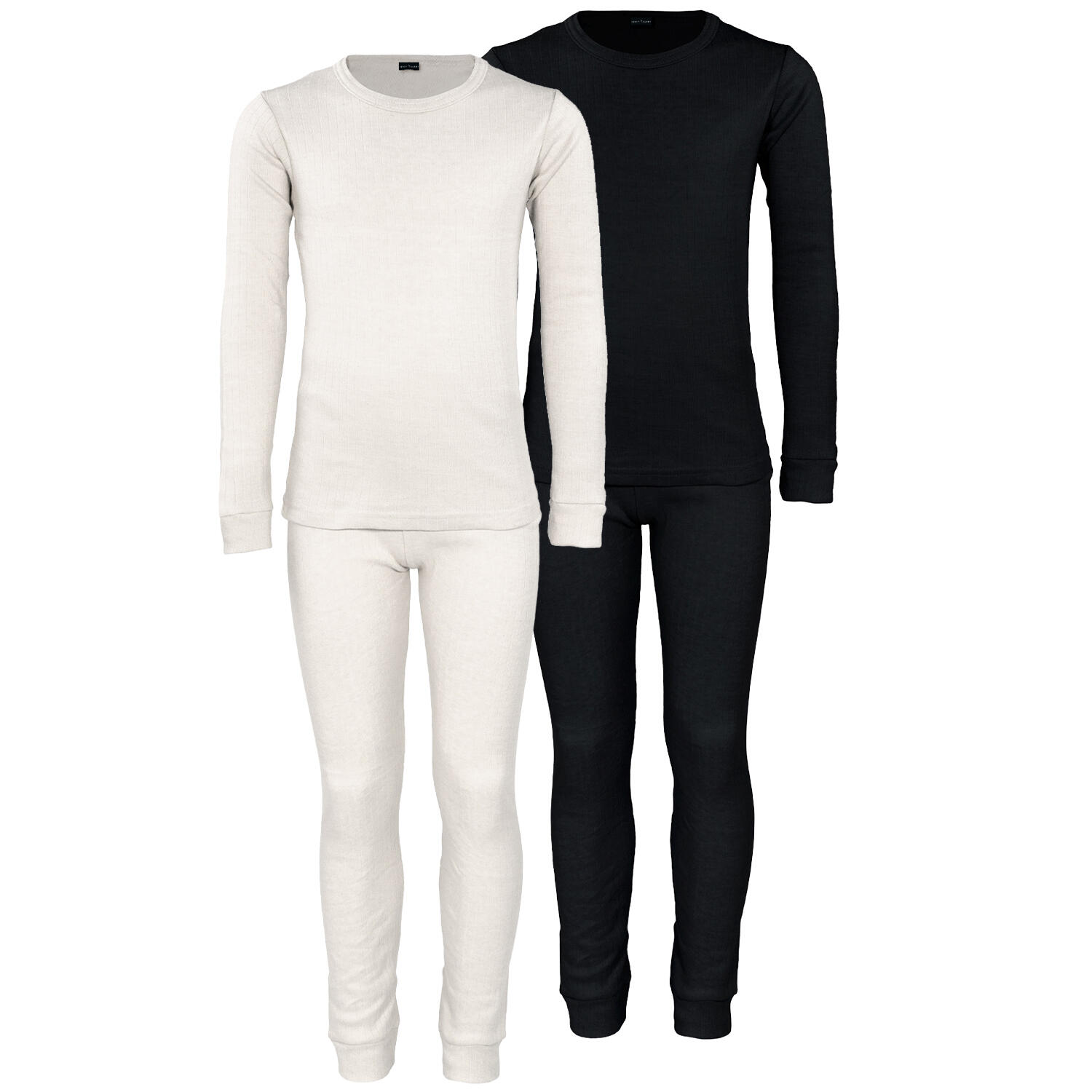 Set 2 thermal underwear | T-shirt + pants | Child | Cream/Black