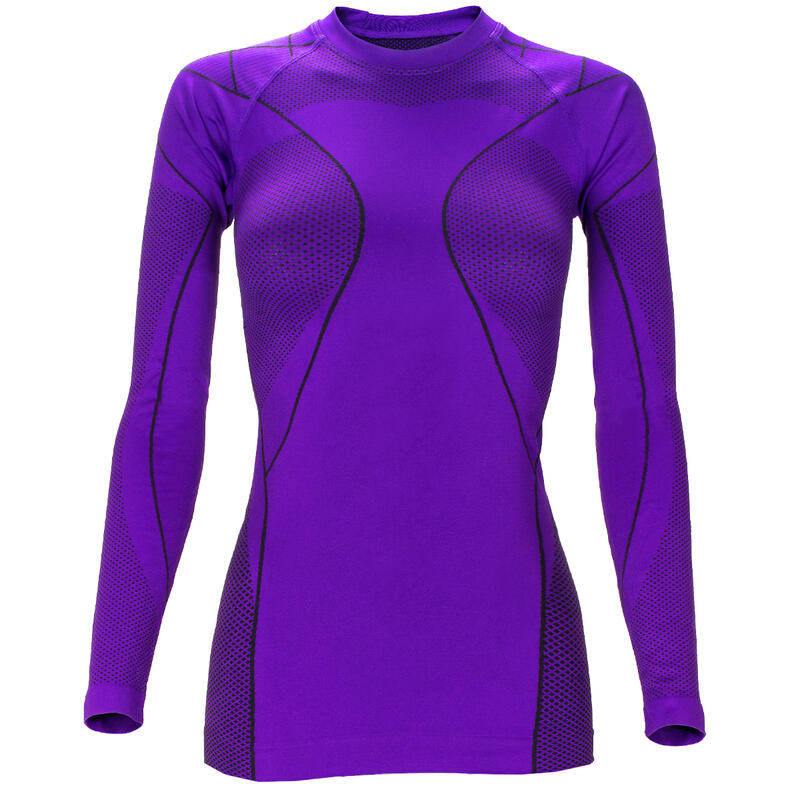 Camiseta deportiva | Ropa interior térmica | Mujer | Sin costuras | Morado