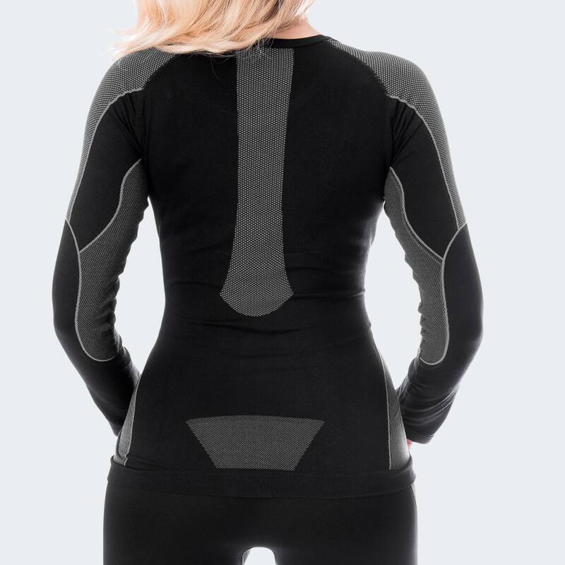 Functioneel damesonderhemd | thermisch onderhemd 'viper' | zwart/grijs