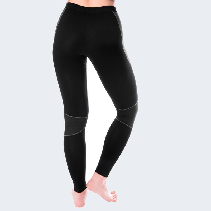 Pantalón deportivo y térmico | Ropa interior | Mujer | Sin costuras | Negro/Gris