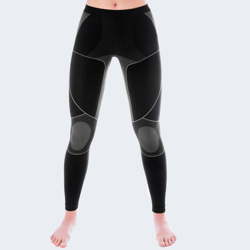 Pantaloni sportivi | Biancheria termica | Donna | Senza cuciture | Nero/Grigio