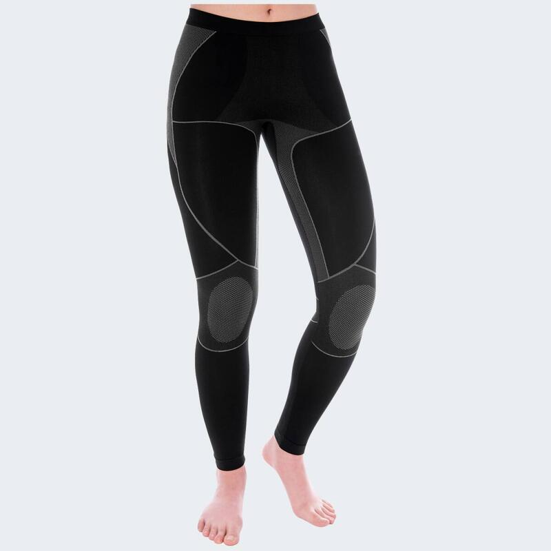 Pantalón deportivo y térmico | Ropa interior | Mujer | Sin costuras | Negro/Gris