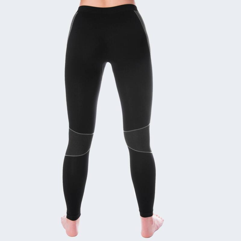 Pantalon sportif | Sous-vêtements thermiques | Femmes | Seamless | Noir/Gris