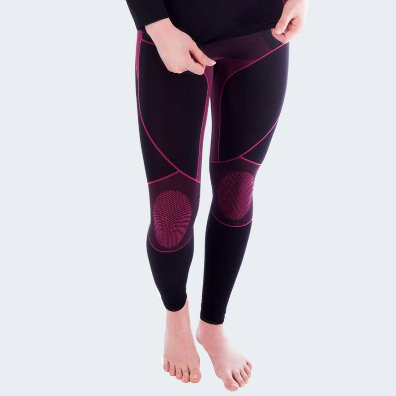 Pantalon sportif | Sous-vêtements thermiques | Femmes | Seamless | Noir/Rose