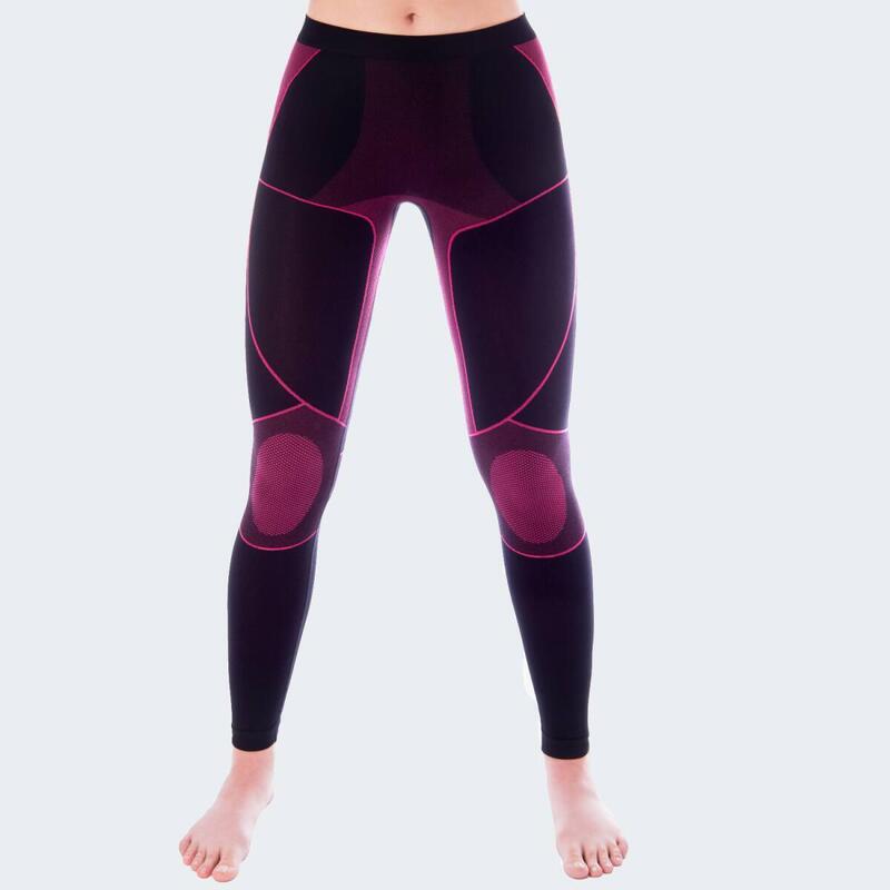 Pantalon sportif | Sous-vêtements thermiques | Femmes | Seamless | Noir/Rose