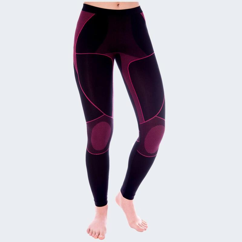 Pantalon sportif | Sous-vêtements thermiques | Femmes | Seamless | Noir/Rose