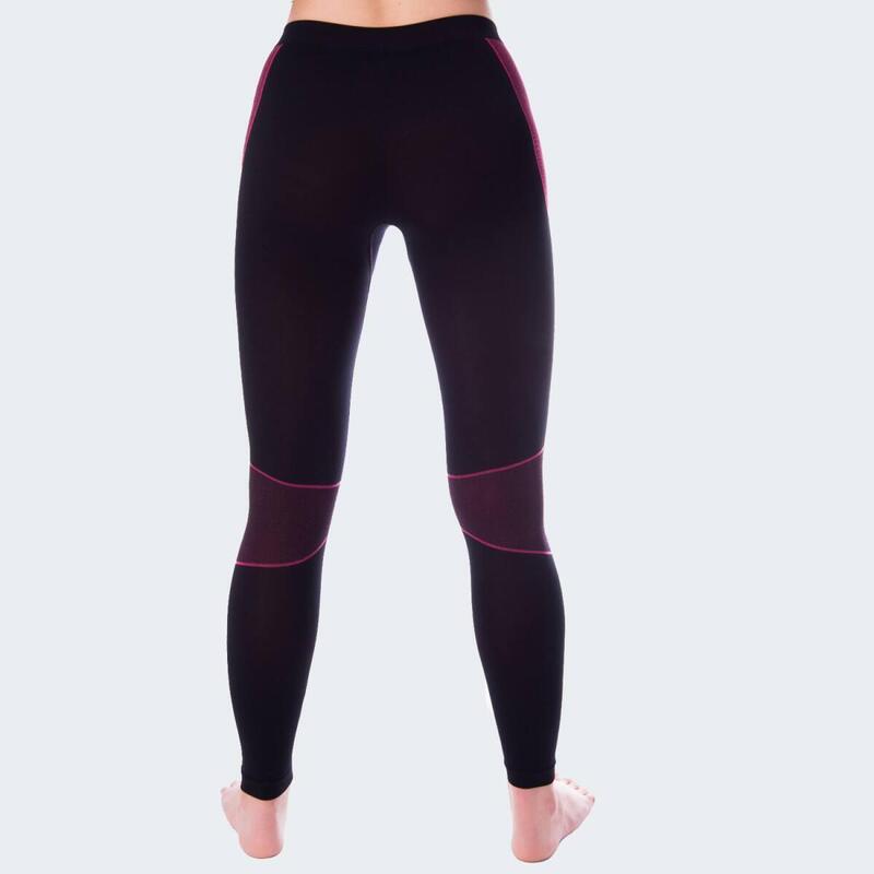 Pantalon sportif | Sous-vêtements thermiques | Femmes | Seamless | Noir/Rose