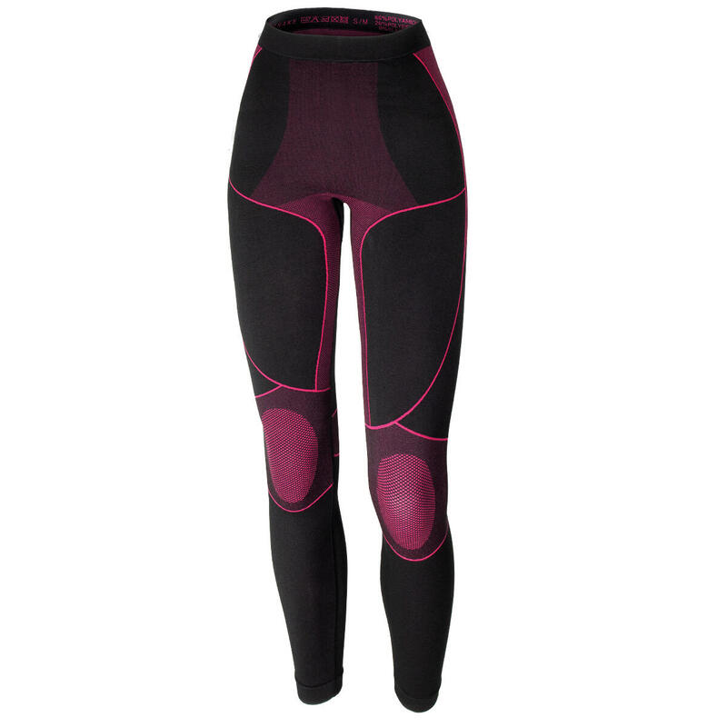 Pantalon sportif | Sous-vêtements thermiques | Femmes | Seamless | Noir/Rose