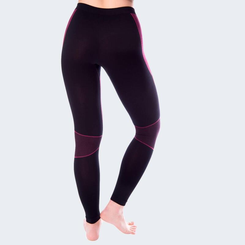 Pantalon sportif | Sous-vêtements thermiques | Femmes | Seamless | Noir/Rose