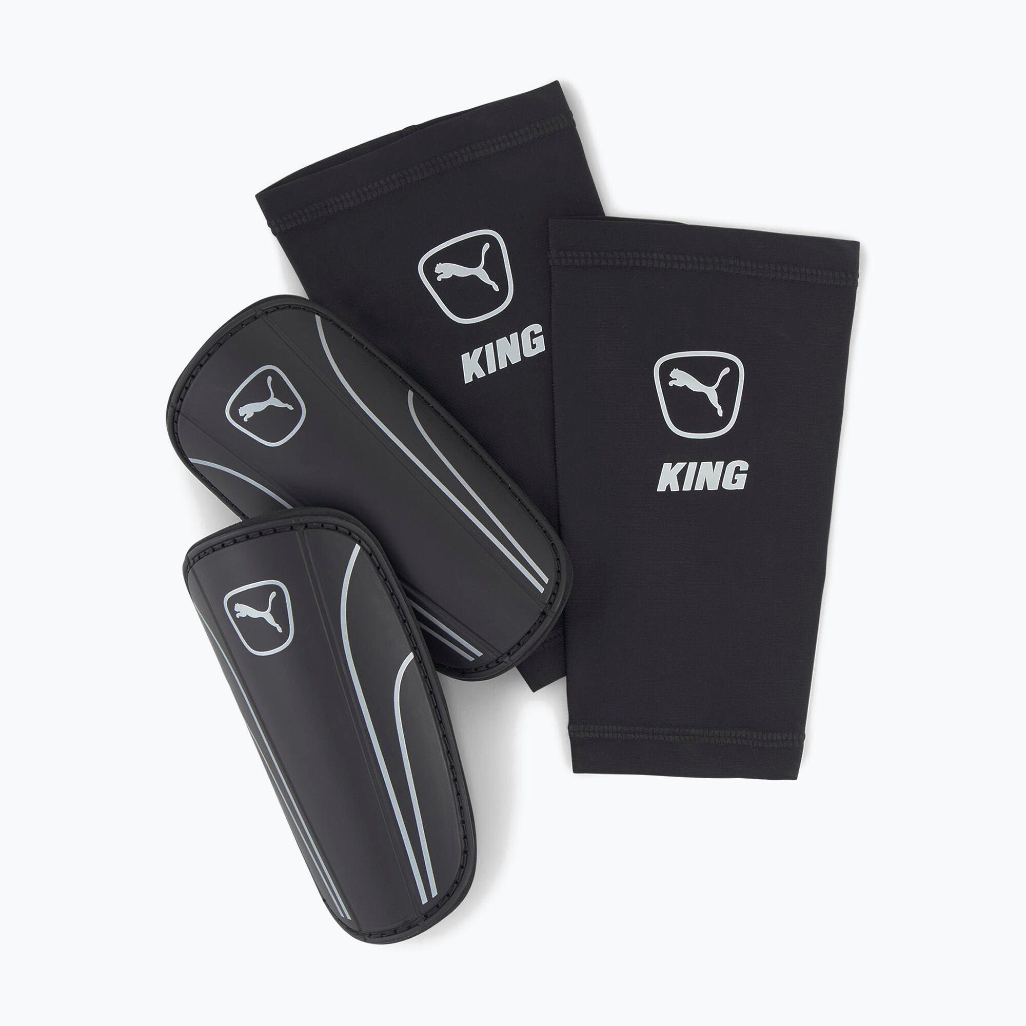 Protège-tibias de football King Sleeve PUMA Black Silver Gray 2/2
