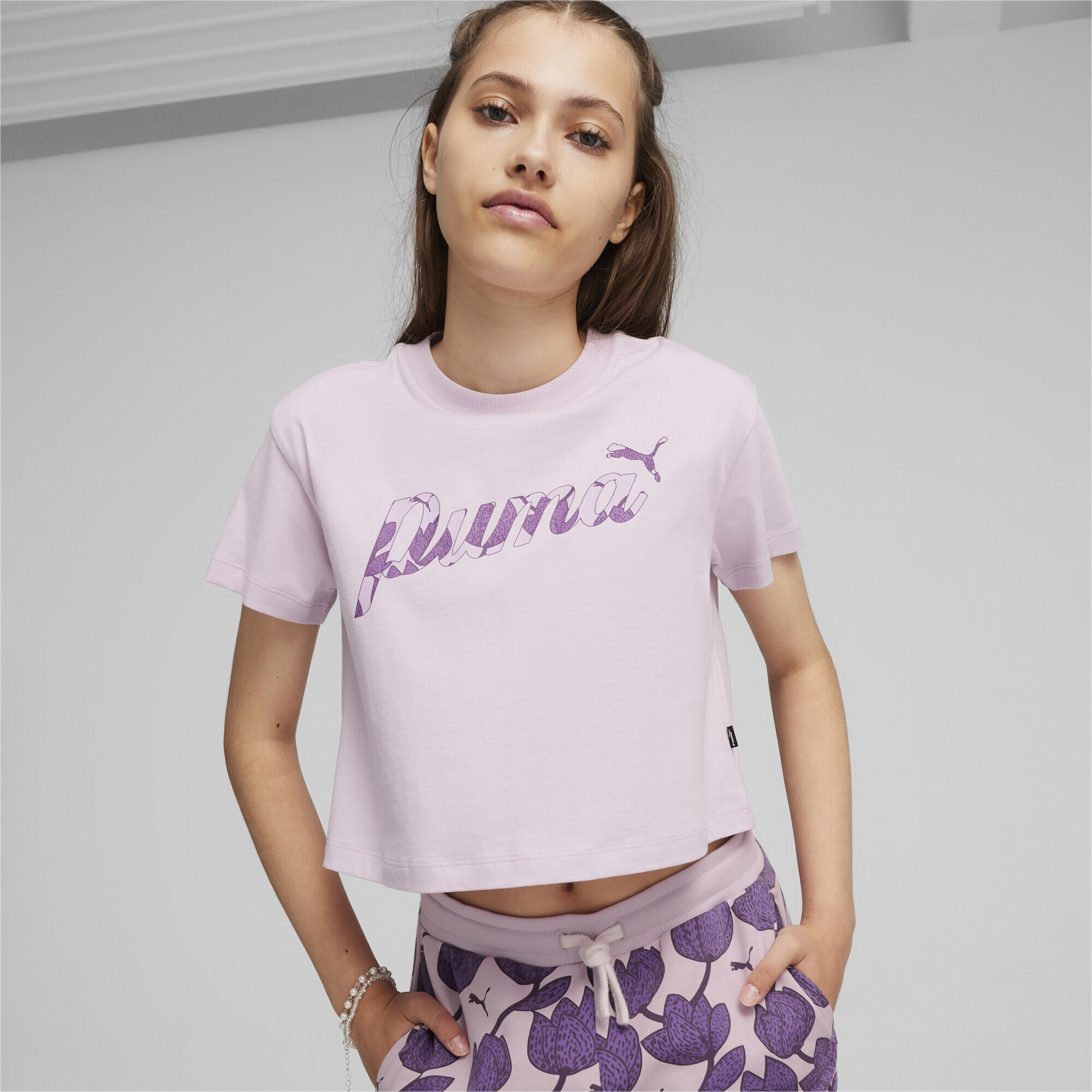 Camiseta corta Niño ESS+ BLOSSOM PUMA Grape Mist Purple 2/5