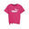 Essentials+ Logo T-Shirt aus Strick Mädchen PUMA Garnet Rose Pink