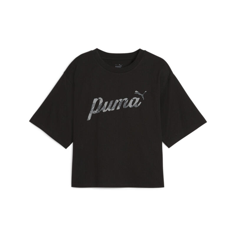 BLOSSOM kort T-shirt met print voor dames PUMA Black