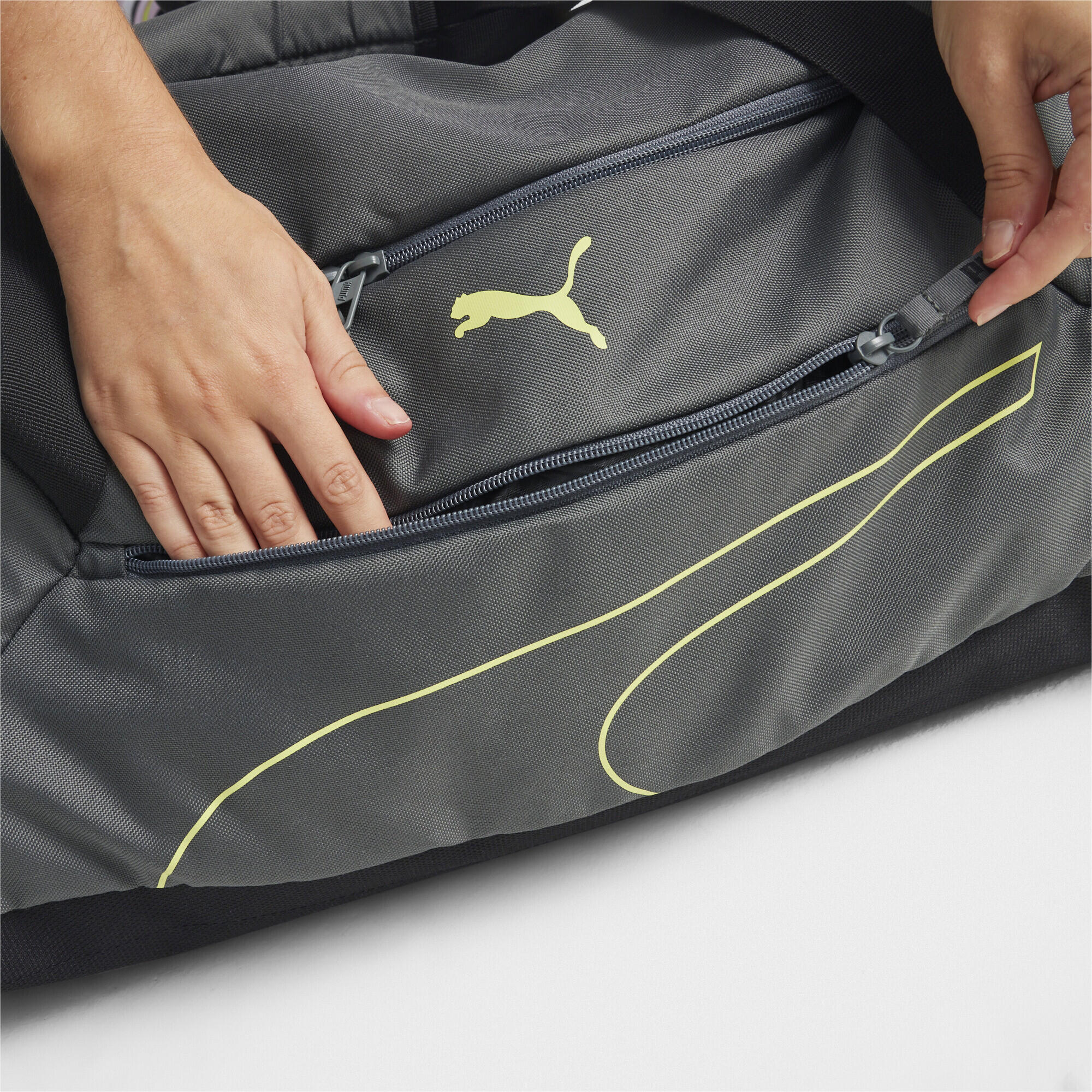 Sac de sport Fundamentals M PUMA Mineral Gray Lime Sheen 3/5