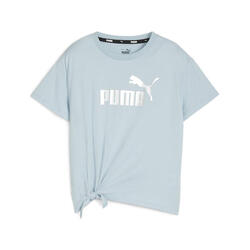 Essentials+ Logo Knotted T-shirt voor jongeren PUMA Turquoise Surf Blue