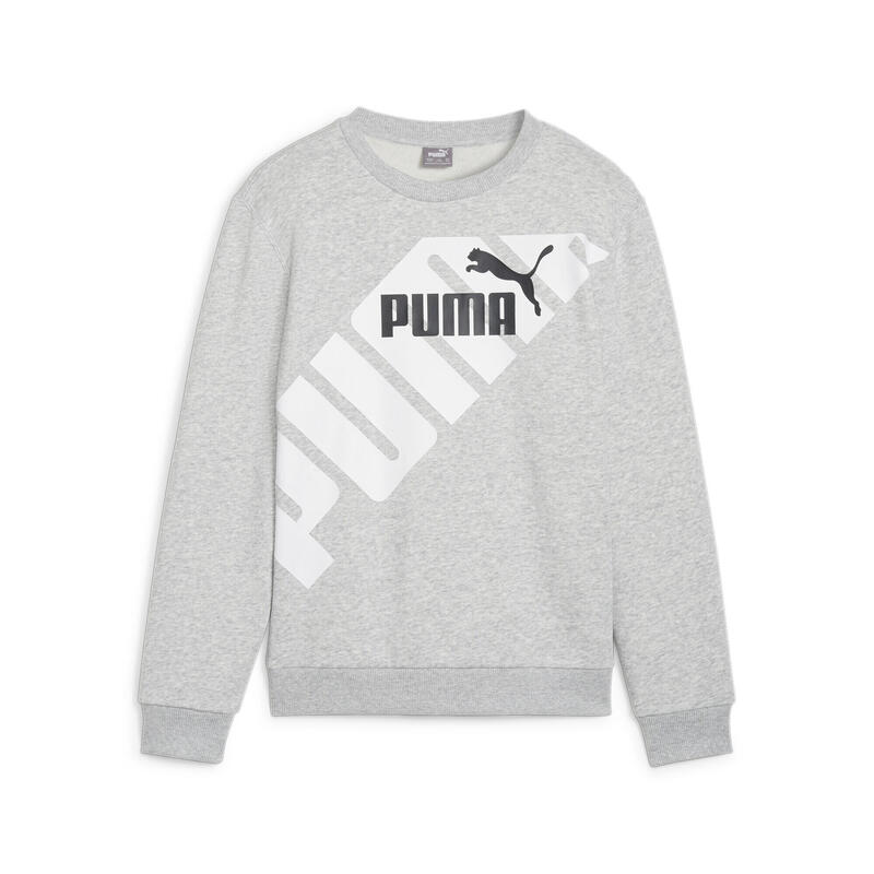 PUMA POWER sweatshirt met print voor jongeren PUMA Light Gray Heather