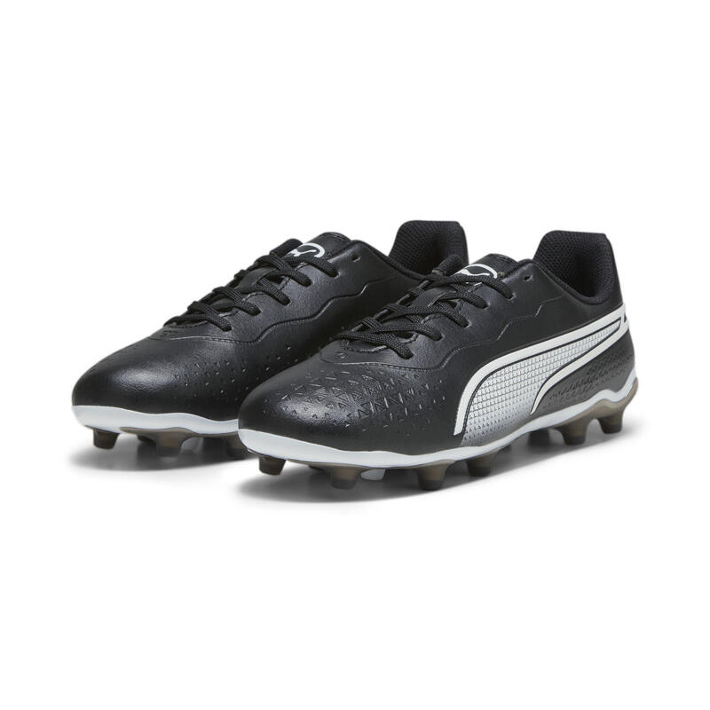 KING MATCH FG/AG ifjúsági futballcipő PUMA Black White