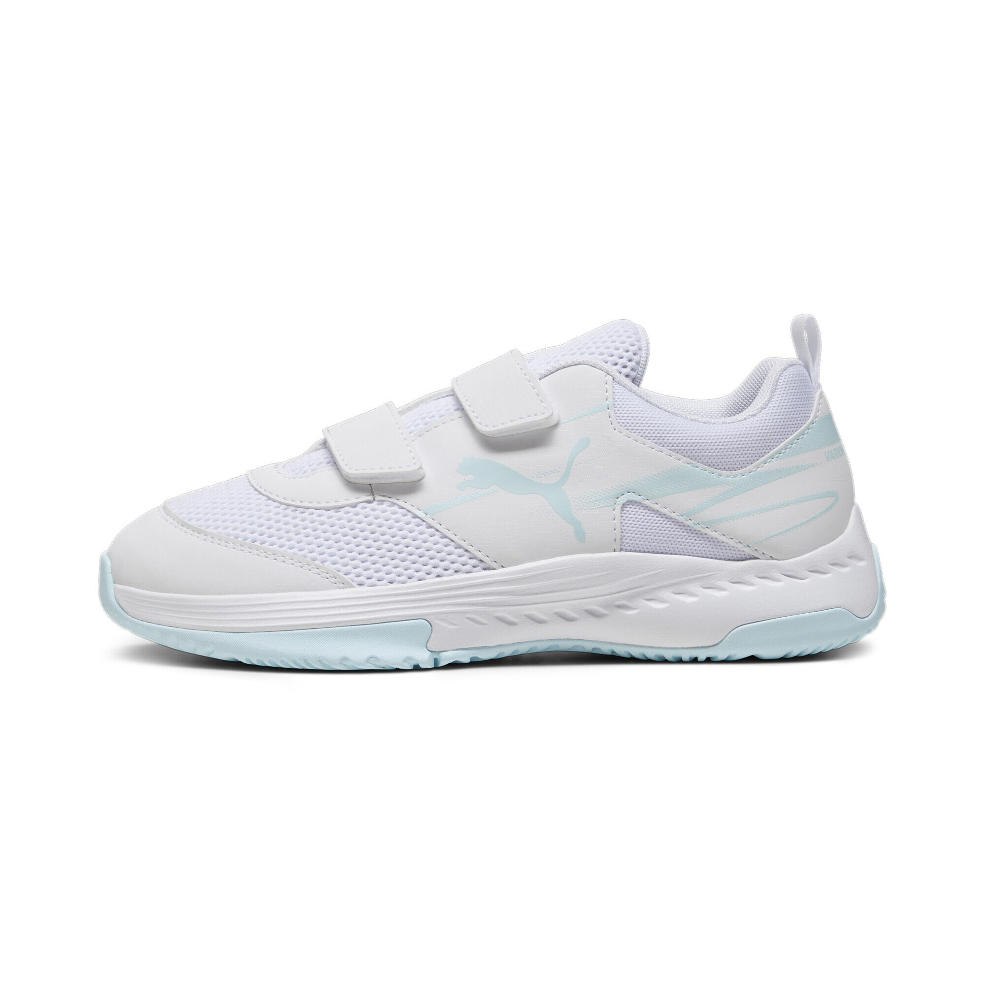Varion II Indoor Hallensportschuhe Jugendliche PUMA White Light Aqua Blue 3/7