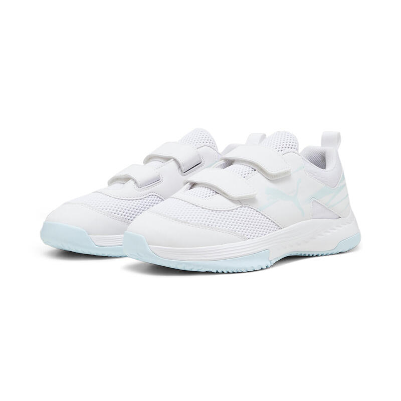 Chaussures de sport en salle Varion II Enfant PUMA White Light Aqua Blue