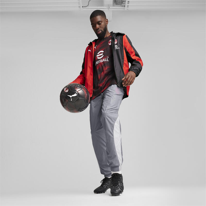 Veste tissée d'avant-match 23/24 AC Milan PUMA Black For All Time Red