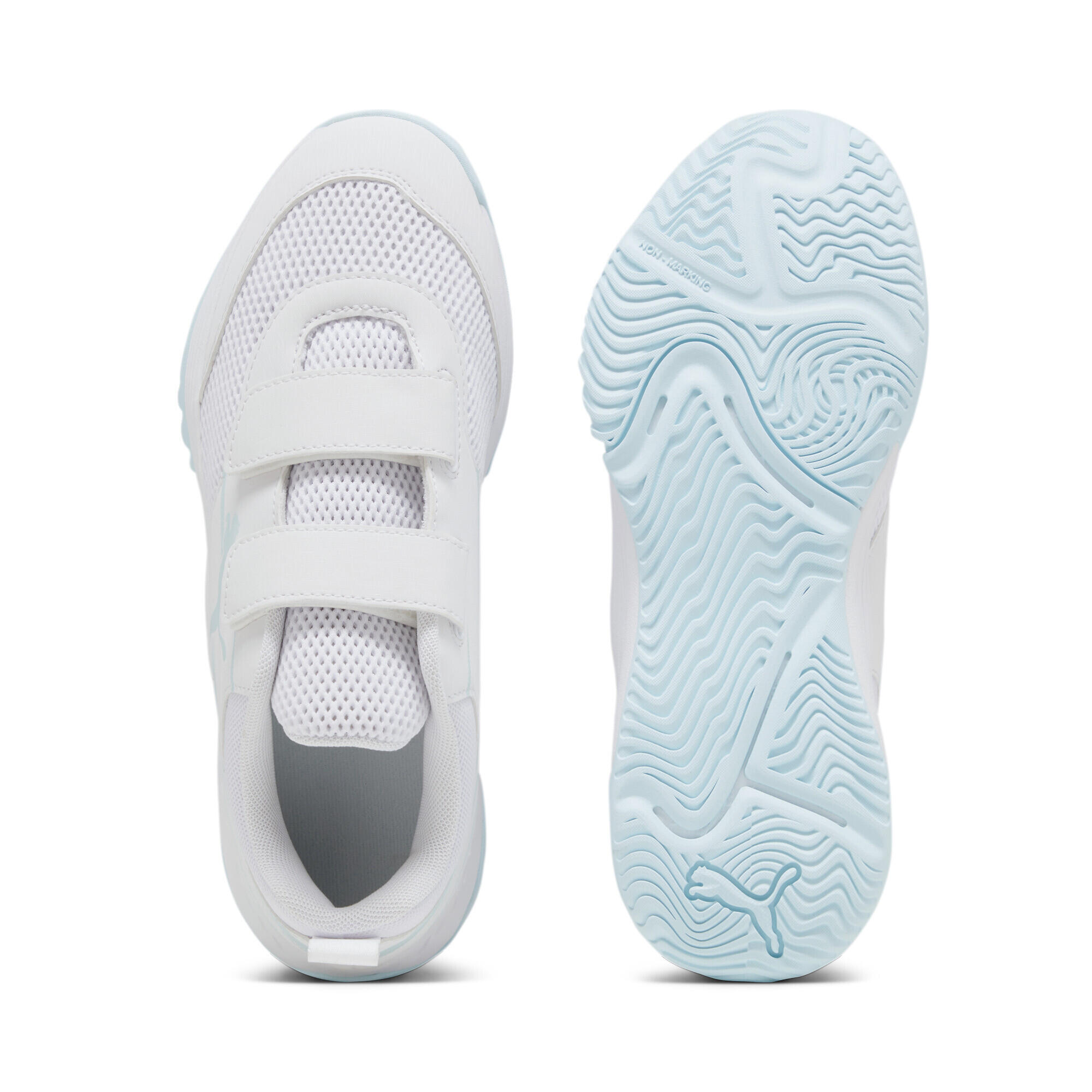 Varion II Indoor Hallensportschuhe Jugendliche PUMA White Light Aqua Blue 4/7