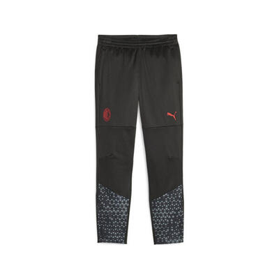 Pantaloni da training calcio AC Milan da ragazzi PUMA Black Flat Medium Gray