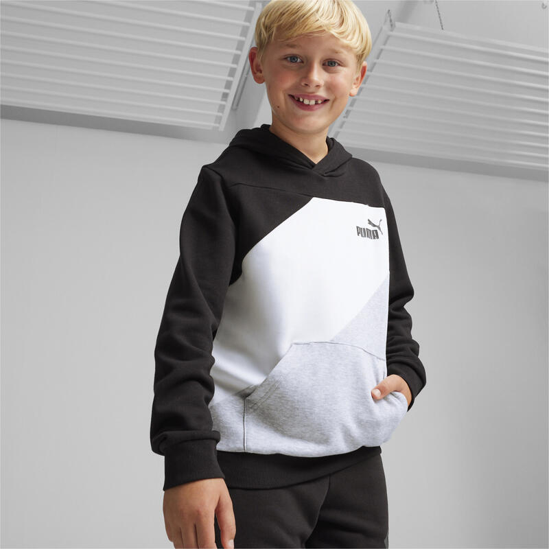 PUMA POWER Colourblock Hoodie Jungen PUMA Black