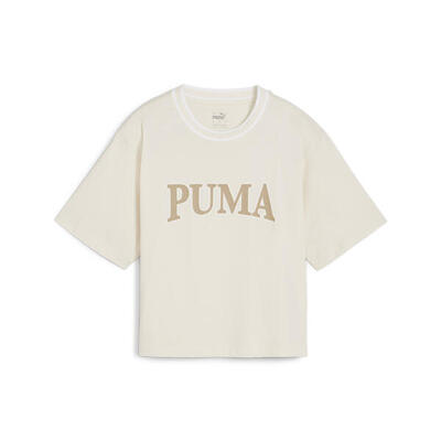 Puma squad graphic t-shirt voor dames puma alpine snow white