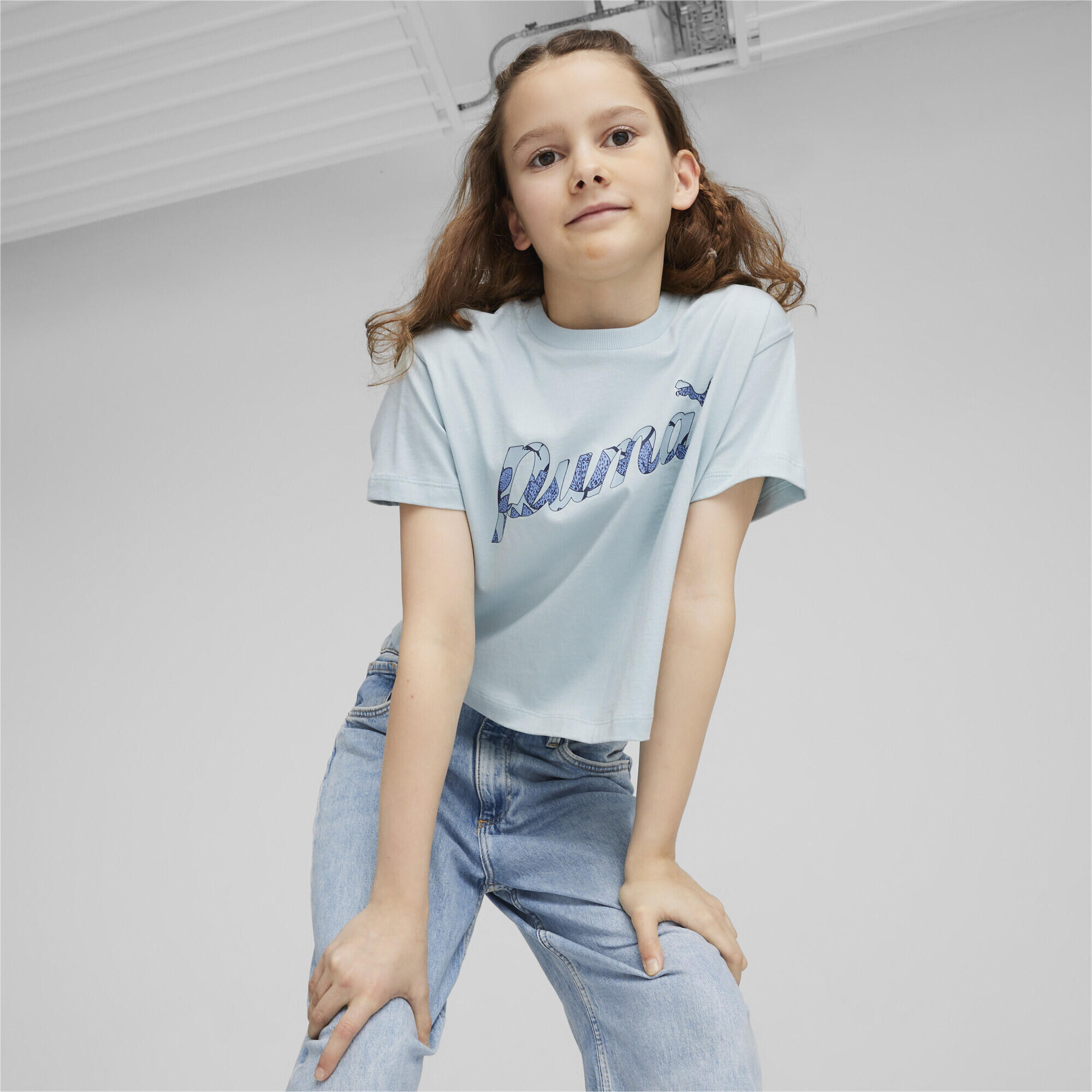 Camiseta corta Niño ESS+ BLOSSOM PUMA Turquoise Surf Blue 2/5