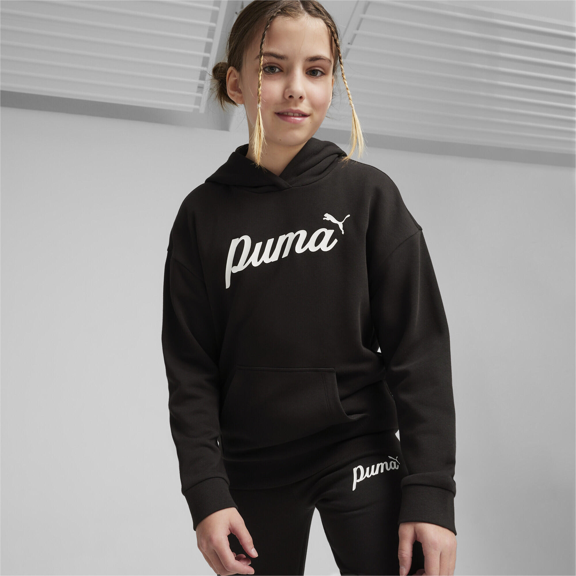 Sudadera con capucha Niño ESS+ Script PUMA Black 2/5
