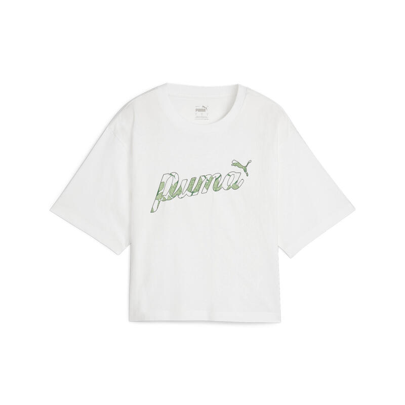 BLOSSOM Graphic Kurzes T-Shirt Damen PUMA White