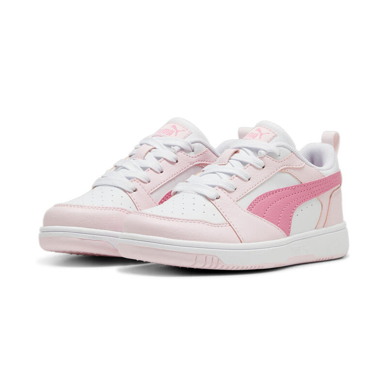 Pantofi Rebound V6 Lo pentru copii PUMA White Fast Pink Whisp Of