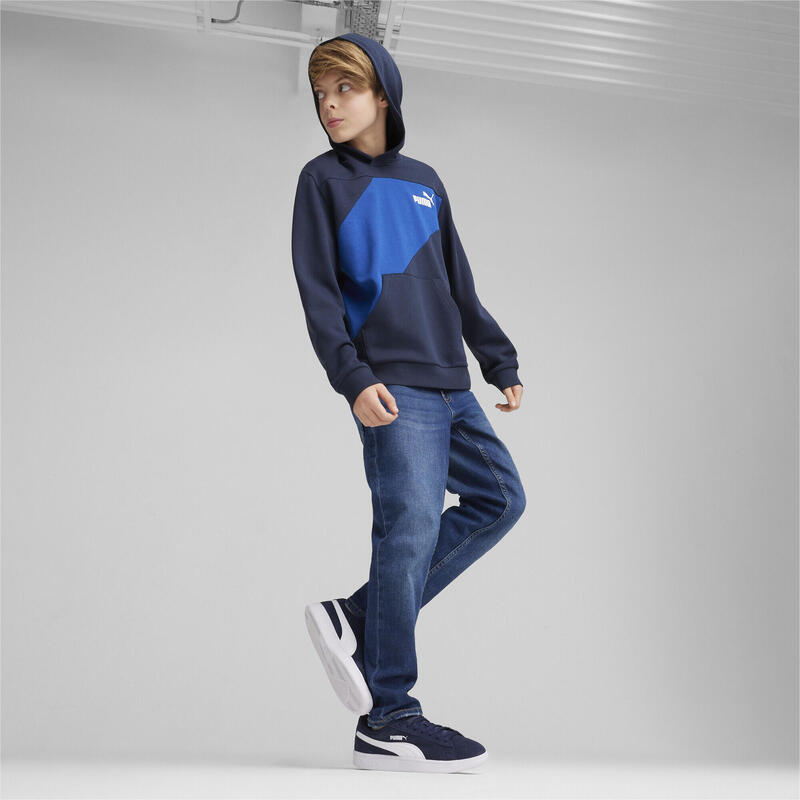 PUMA POWER Colourblock hoodie voor jongeren PUMA Club Navy Blue