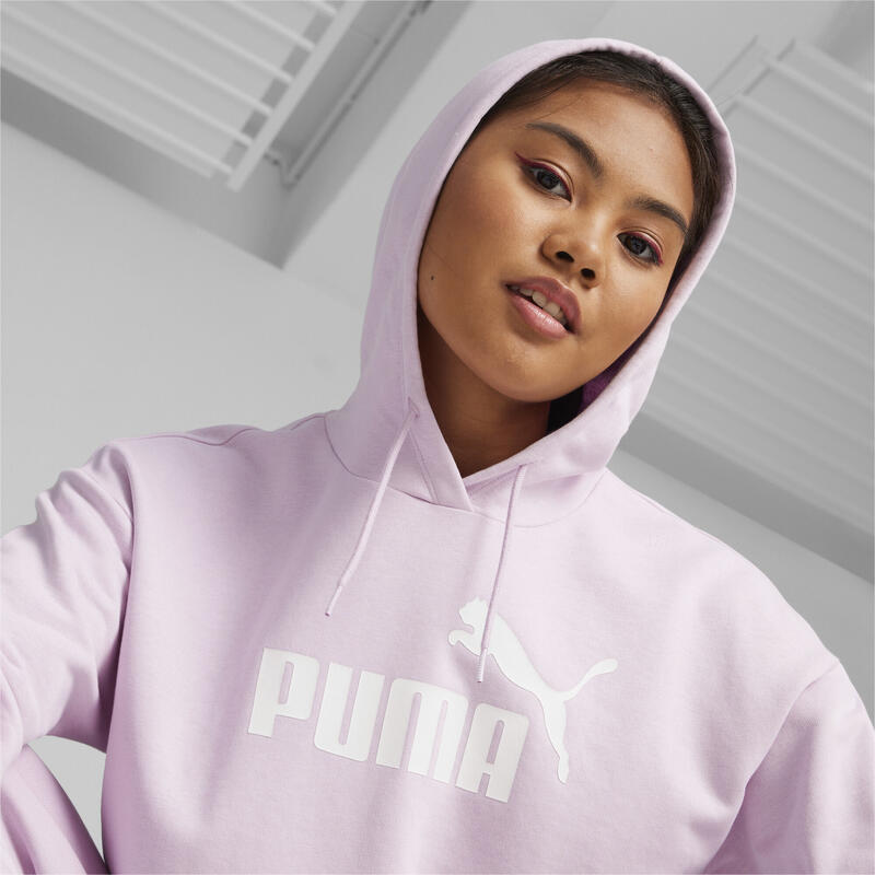 Essentials cropped hoodie met logo dames PUMA Grape Mist Purple