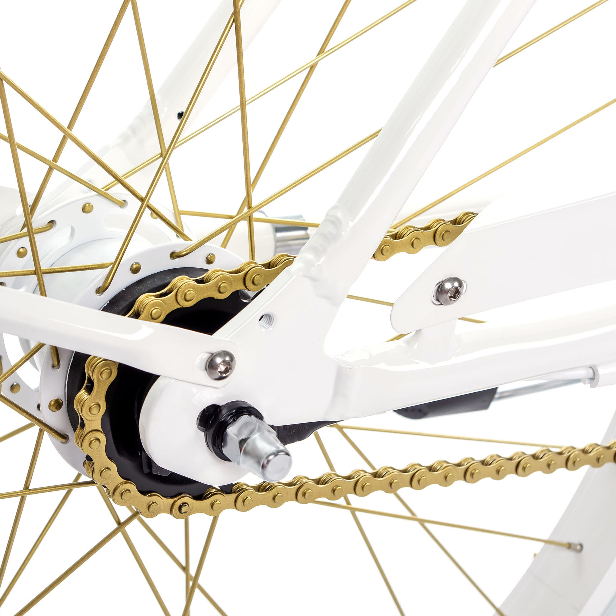 Rower miejski damski Plumbike La Donna Gold White 7B z hamulcem v-brake 5/7