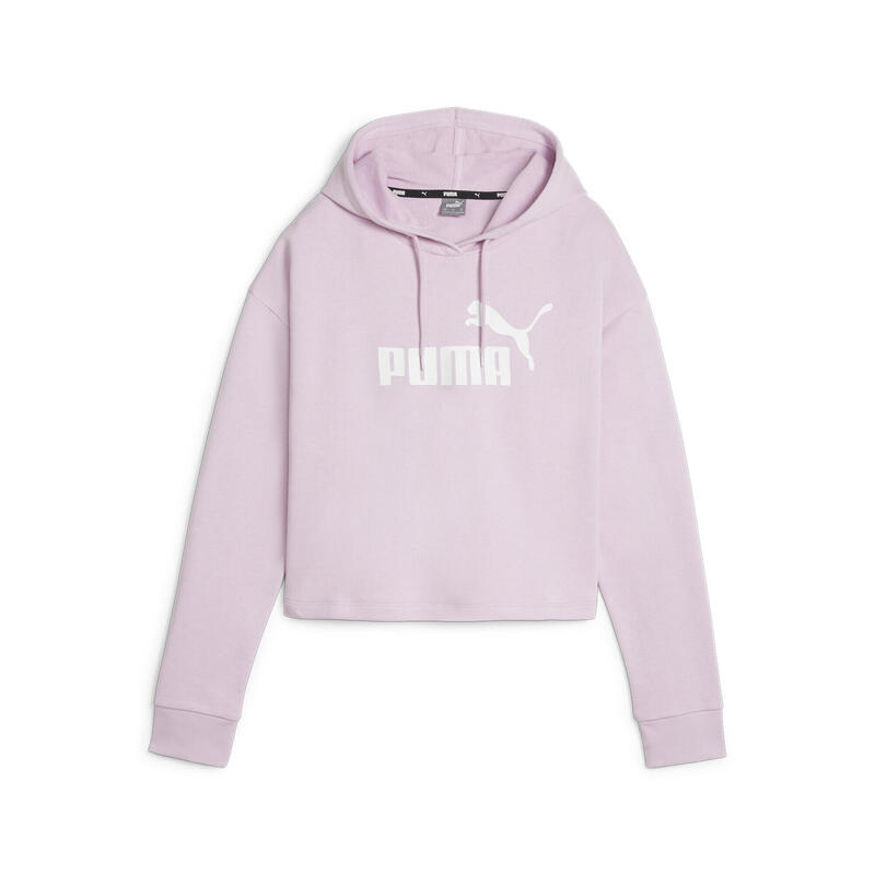 Essentials Logo Cropped Hoodie Damen PUMA Grape Mist Purple