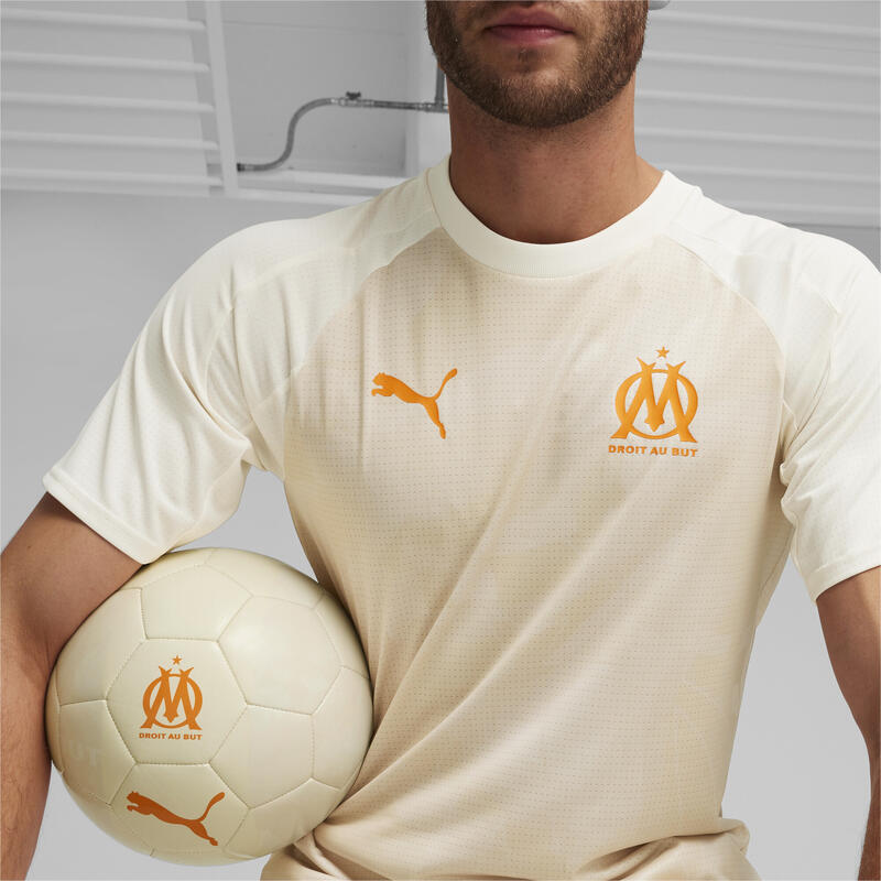 Olympique de Marseille pre-match voetbalshirt PUMA Pristine Rickie Orange White