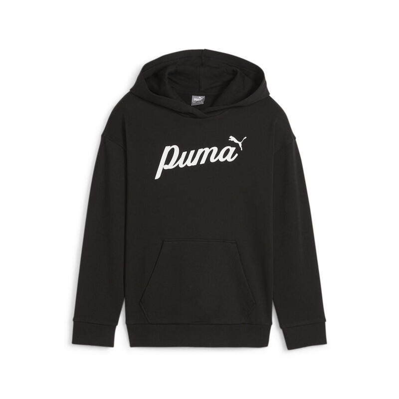 Felpa con cappuccio ESS+ Script per ragazzi PUMA Black