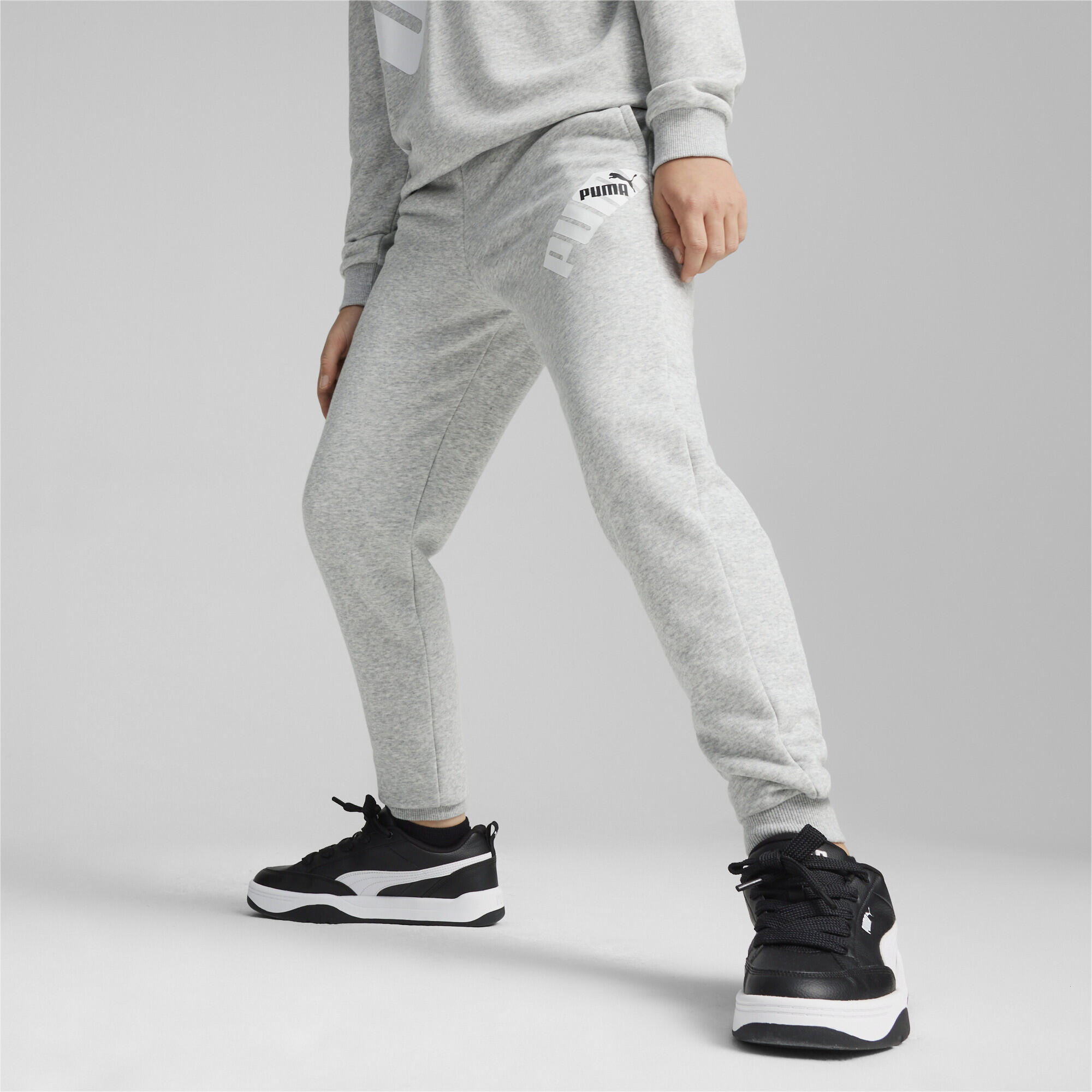 Pantaloni della tuta PUMA POWER per ragazzi PUMA Light Gray Heather 2/5