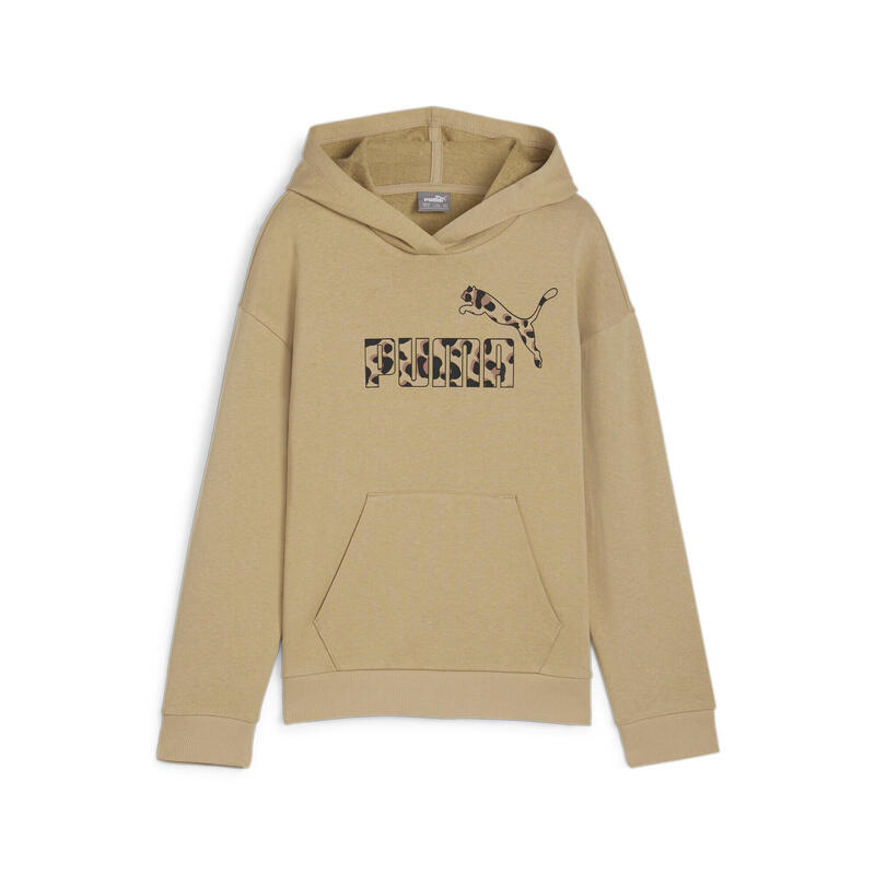 Felpa con cappuccio ESS+ ANIMAL da ragazza PUMA Prairie Tan Beige