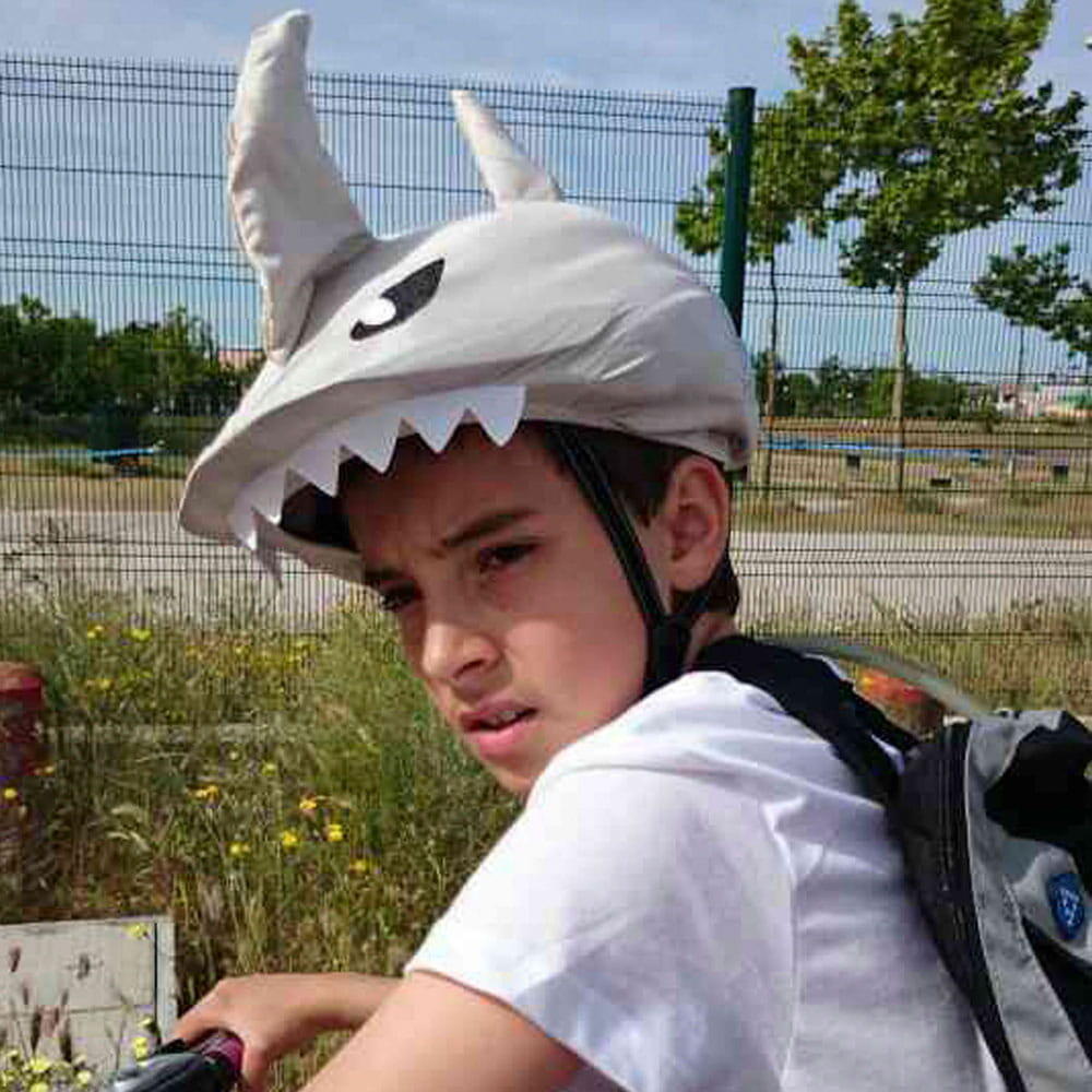 Housse de casque fantaisie - Coolcasc - Requin gris - Taille unique 7/7