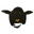Housse de casque fantaisie - Coolcasc - Mouton noir - Taille unique