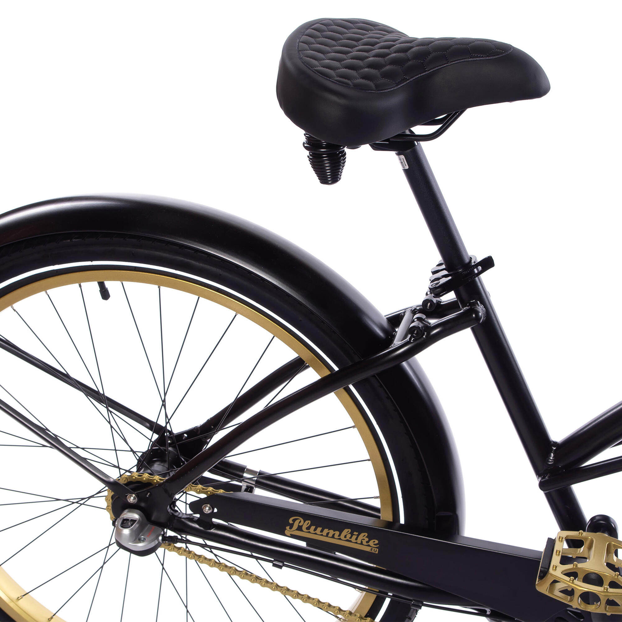 Rower miejski damski Plumbike La Donna Gold Black 3B z hamulcem v-brake 2/7