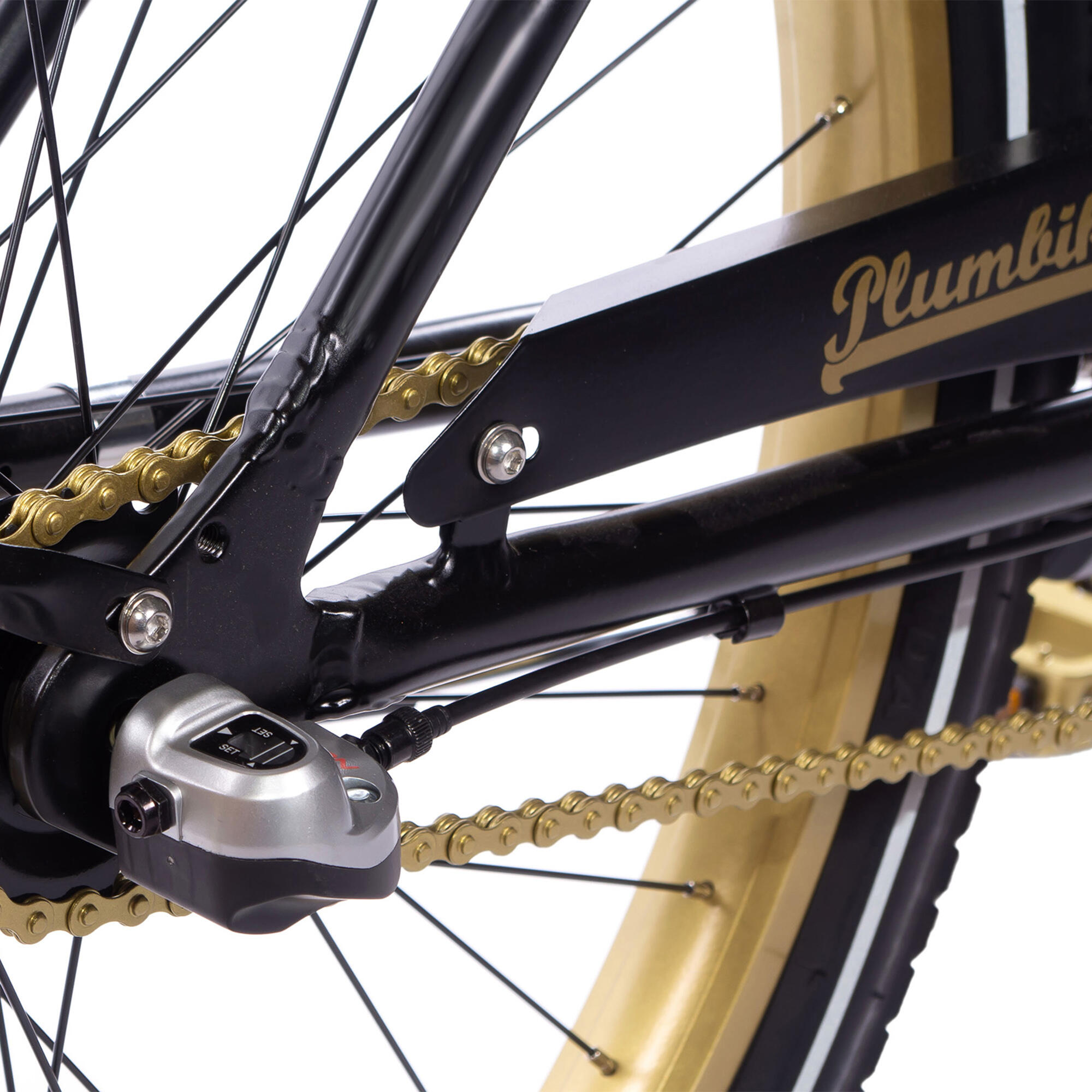 Rower miejski damski Plumbike La Donna Gold Black 3B z hamulcem v-brake 5/7