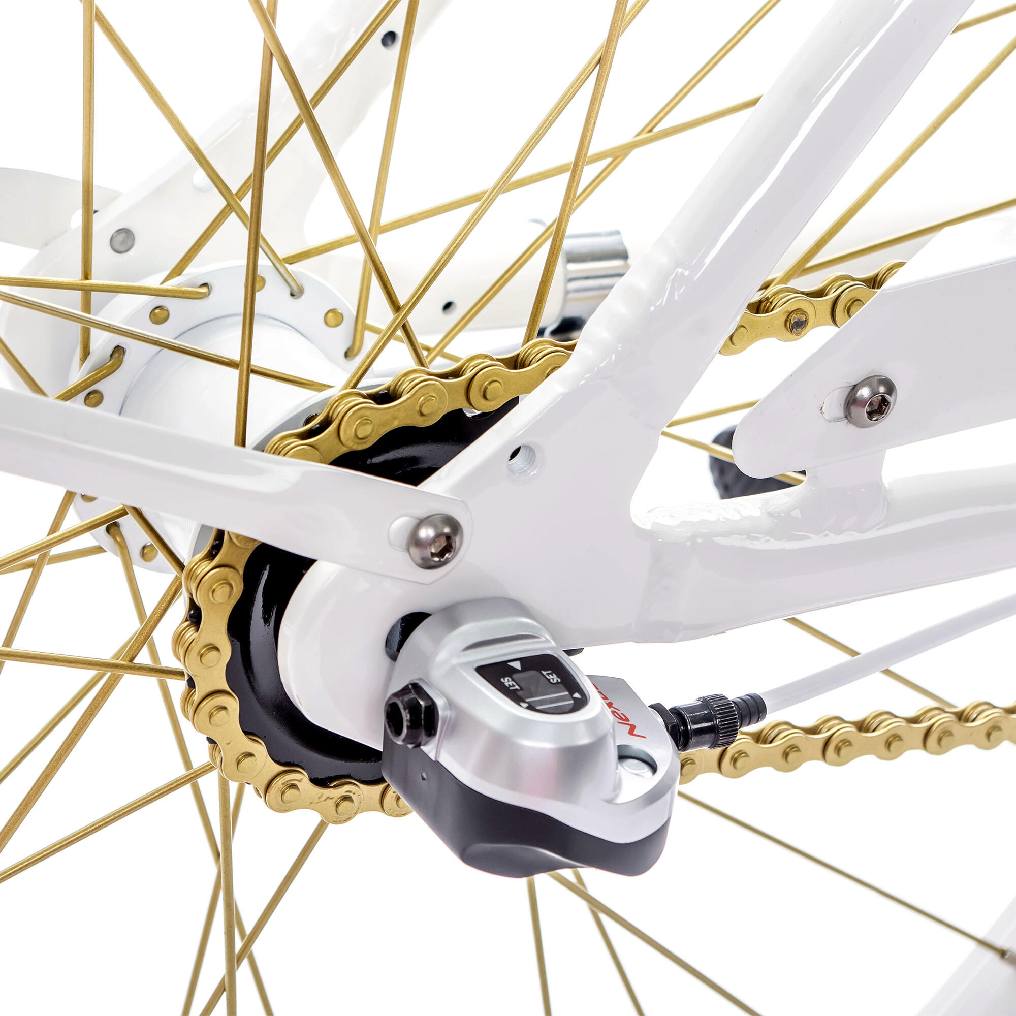 Rower miejski damski Plumbike La Donna Gold White 3B z hamulcem v-brake 5/7