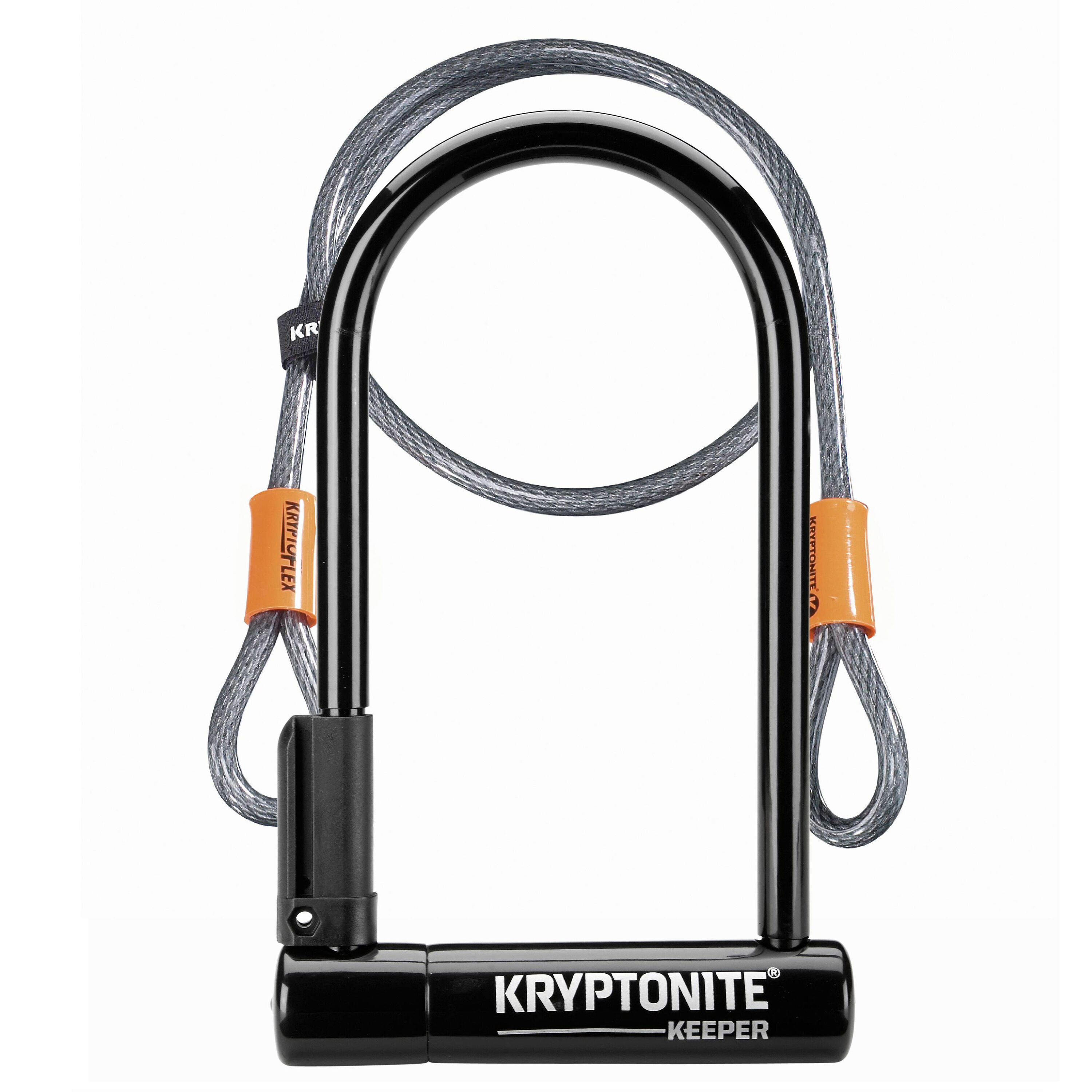KRYPTONITE Kryptonite Keeper 12 Standard U-Lock with 4 foot Kryptoflex cable