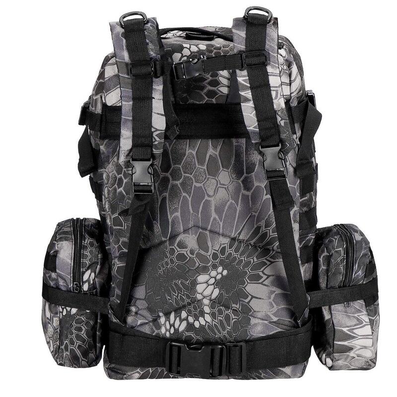 Rucsac turistic, Springos, 4 in 1, impermeabil, 50 L, camuflaj, gri, 50x40x50 cm