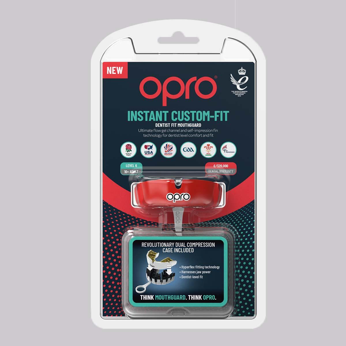 Protège-dents Instant Custom Fit OPRO Adulte – Rouge 4/5